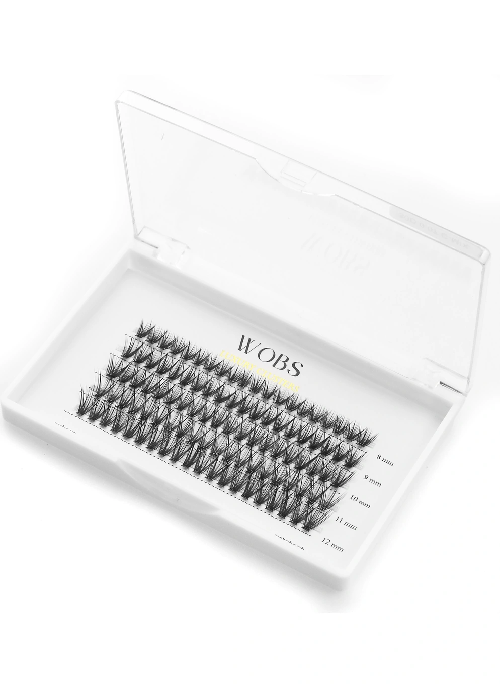 Накладные пучковые ресницы 100шт Wobs Crease cross 30D 5 лент пучки размер 8, 9,10, 11, 12mm