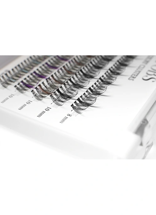 Накладные пучковые ресницы 200шт Wobs Fairy Lashes 20D 5 лент пучки размер 8-9-10-11-12mm MIX COLOR