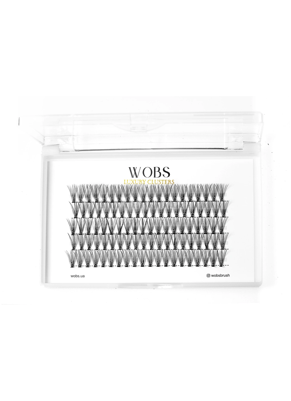 Накладные пучковые ресницы 100шт Wobs Crease cross 20D 5 лент пучки размер12mm