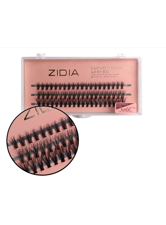 ZIDIA Cluster lashes 20D Messy C 0,10 MIX (3 ленты, размер 8, 10, 12 mm)